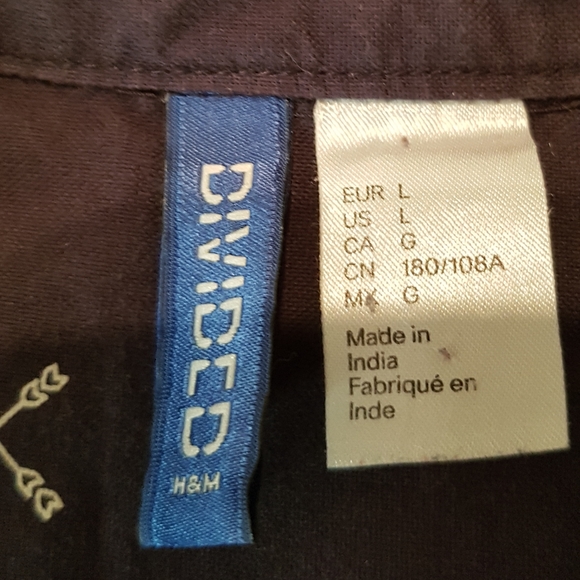 Men's Navy H & M shirt Size L - Picture 2 of 2